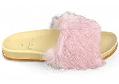 Pre-owned Buscemi Fur Clot Leather Slide (women's) Sneakers In Pink