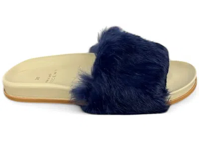 Pre-owned Buscemi Fur Clot Leather Slide (women's) Sneakers In Purple