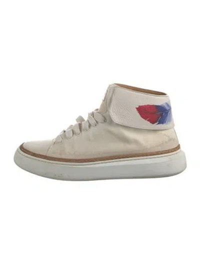 Pre-owned Buscemi Graphic Print Sneakers In White