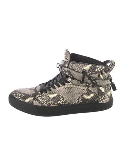 Pre-owned Buscemi Leather Animal Print Sneakers In Multi