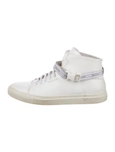 Pre-owned Buscemi Leather Athletic Sneakers In White