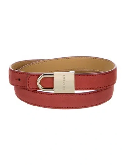 Pre-owned Buscemi Leather Belt Kit In Red