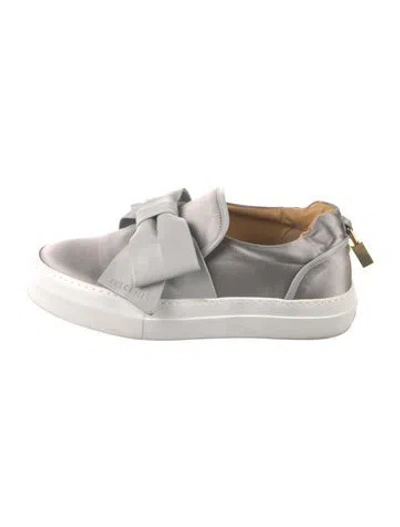 Pre-owned Buscemi Leather Bow Accents Sneakers In Gray