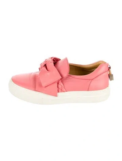 Pre-owned Buscemi Leather Bow Accents Sneakers In Pink