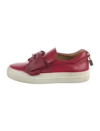 Pre-owned Buscemi Leather Bow Accents Sneakers In Red