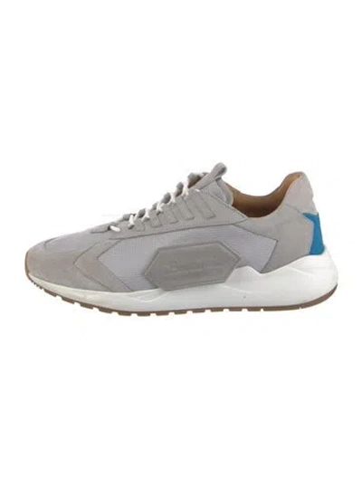 Pre-owned Buscemi Leather Colorblock Pattern Athletic Sneakers In Gray