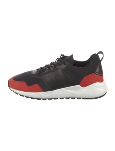 Pre-owned Buscemi Leather Colorblock Pattern Sneakers In Black/red/white