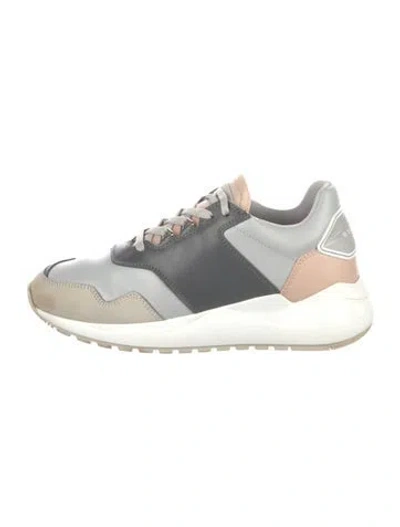 Pre-owned Buscemi Leather Colorblock Pattern Sneakers In Gray