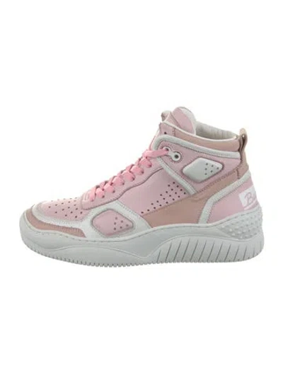 Pre-owned Buscemi Leather Colorblock Pattern Sneakers In Pink