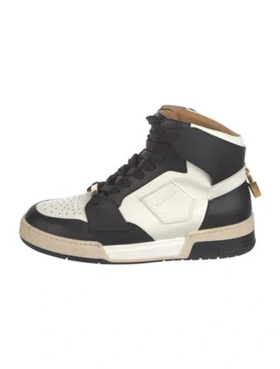 Pre-owned Buscemi Leather Colorblock Pattern Wedge Sneakers In Multi