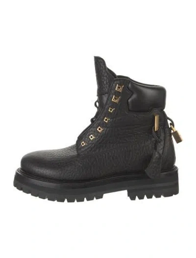 Pre-owned Buscemi Leather Combat Boots In Black