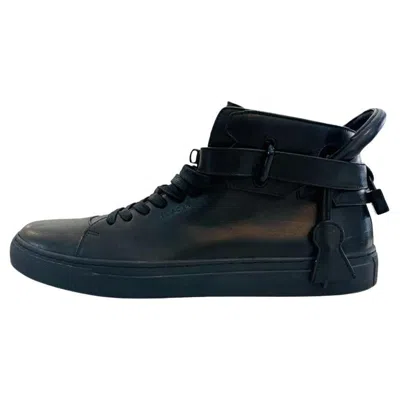 Pre-owned Buscemi Leather High-top Sneakers With Padlock Detail In Black