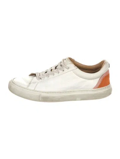 Pre-owned Buscemi Leather Printed Sneakers In White