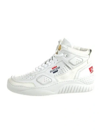 Pre-owned Buscemi Leather Printed Sneakers In White