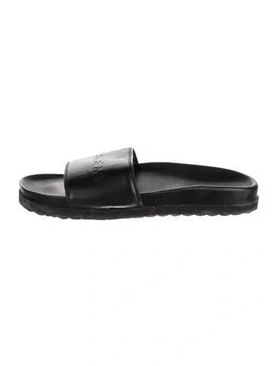 Pre-owned Buscemi Leather Slides In Black