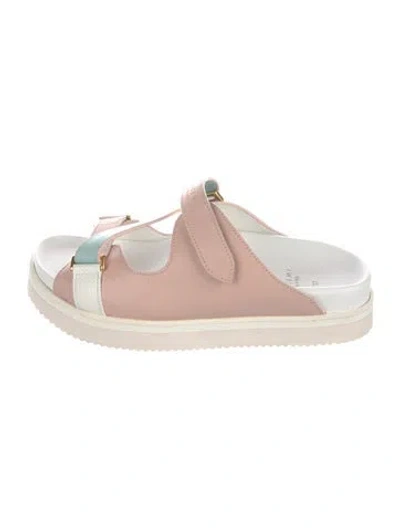 Pre-owned Buscemi Leather Slides In Pink