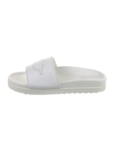 Pre-owned Buscemi Leather Slides In White