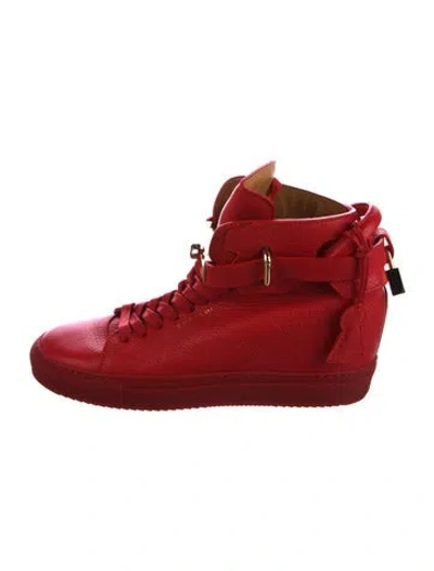 Pre-owned Buscemi Leather Sneakers In Red