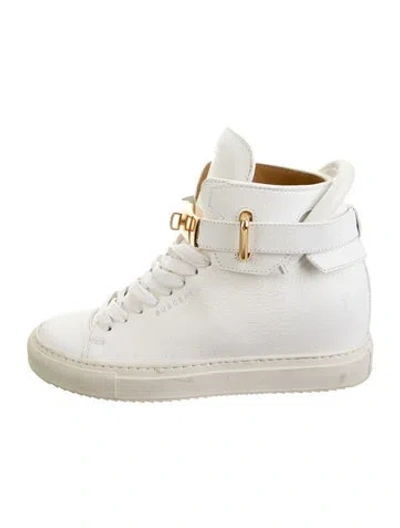 Pre-owned Buscemi Leather Sneakers In White