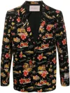 Buscemi Long Sleeve Floral Pattern Blazer In Black