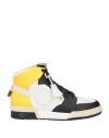 Buscemi Air Jon' Sneakers In White And Yellow Leather In Black