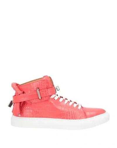 Buscemi Man Sneakers Coral Size 13 Soft Leather In Red