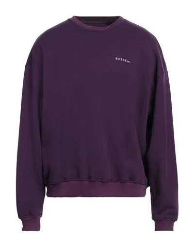 Buscemi Man Sweatshirt Deep Purple Size Xl Cotton, Elastane