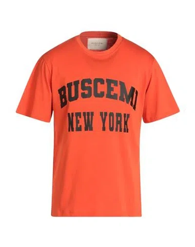 Buscemi Man T-shirt Tomato Red Size M Cotton, Elastane