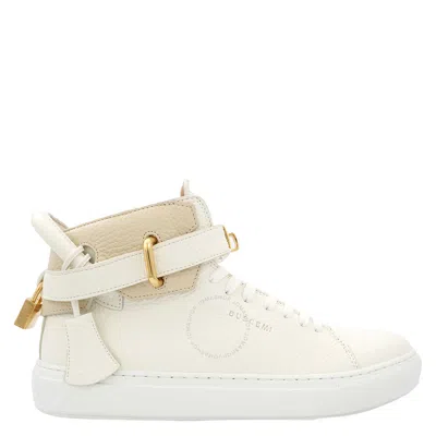Buscemi Men's Belted High-top Sneakers In White/beige