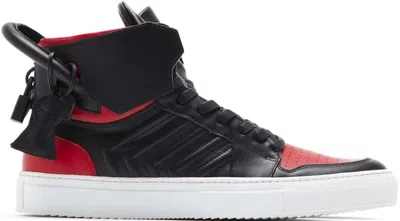 Pre-owned Buscemi Men's  110mm Ronnie Fieg Black Sneakers In Red/back