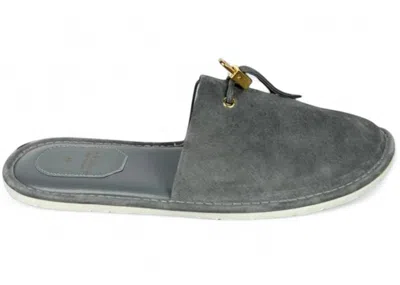 Pre-owned Buscemi Men's  Greenwich Slipper Sneakers In Grey In Gray