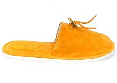 Pre-owned Buscemi Men's  Greenwich Slipper Sneakers In Orange