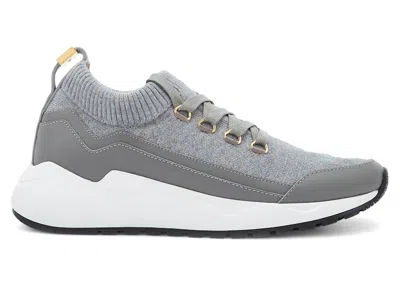 Pre-owned Buscemi Men's  Run1 Sneakers In Mid Grey/grey Mel