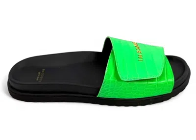 Pre-owned Buscemi Men's  Scratch Leather Slide Cocoo Sneakers In Green