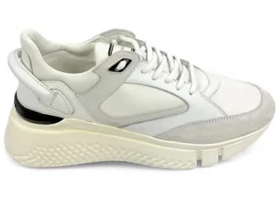 Pre-owned Buscemi Men's  Veloce Mix Alce Bianco Ottico Suede Sneakers In White