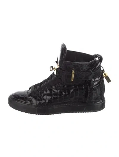 Pre-owned Buscemi Patent Leather Sneakers In Black