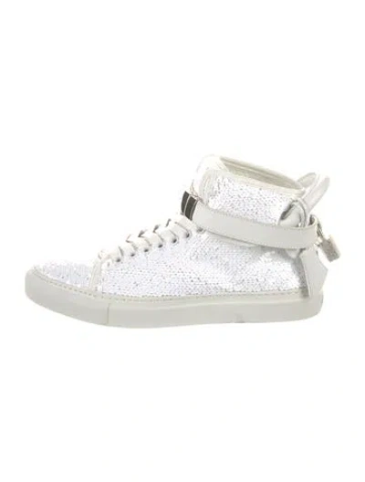 Pre-owned Buscemi Sequins Sneakers In White