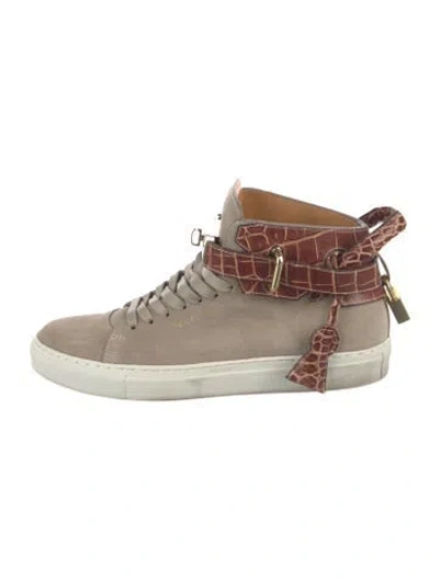 Pre-owned Buscemi Suede Animal Print Sneakers In Neutral