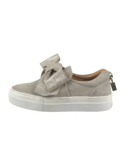 Pre-owned Buscemi Suede Bow Accents Sneakers In Grey