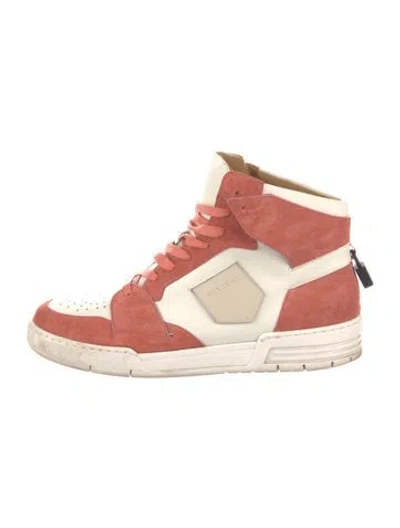 Pre-owned Buscemi Suede Colorblock Pattern Sneakers In Pink