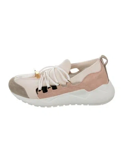 Pre-owned Buscemi Suede Printed Sneakers In White