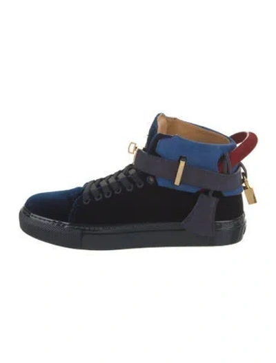 Pre-owned Buscemi Velvet Sneakers W/ Tags In Blue
