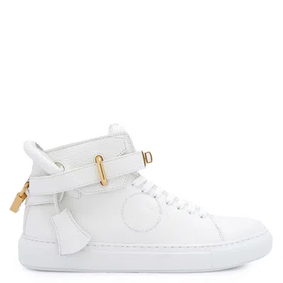 Buscemi White High-top 100 Alce Belted Leather Sneakers