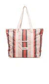 Business & Pleasure Beach Bag In Bistro Dusty Pink Stripe