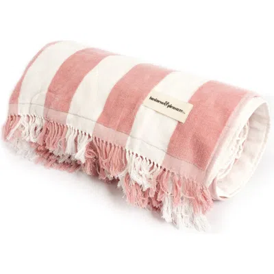 Business & Pleasure Co. Business And Pleasure Co Holiday Fringe Beach Towel In Pink