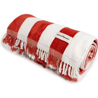 Business & Pleasure Co. Business And Pleasure Co Holiday Fringe Beach Towel In Red