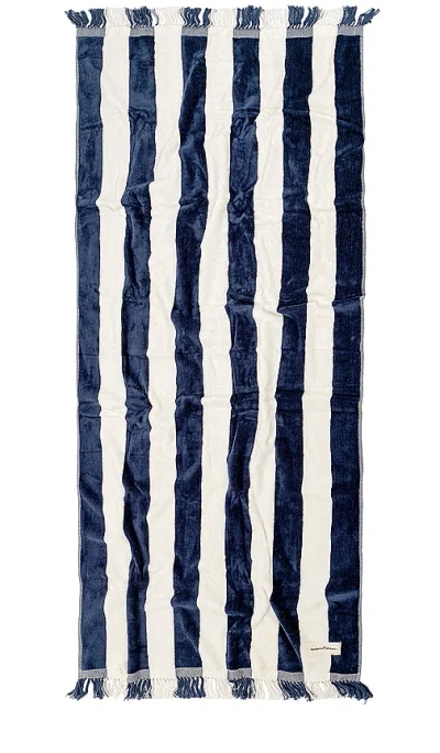 Business & Pleasure Co. Holiday Towel In Crew Navy Stripe