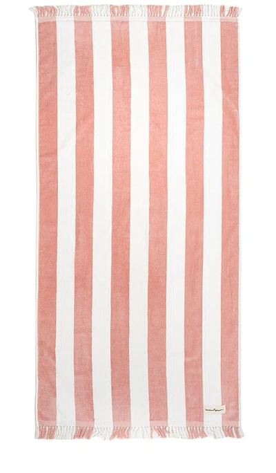 Business & Pleasure Co. Holiday Towel In Crew Pink Stripe