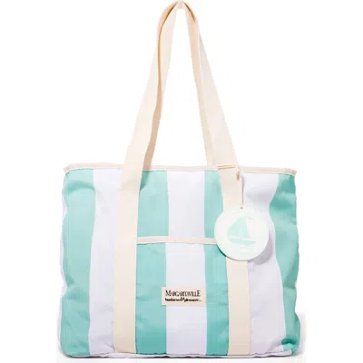 Business & Pleasure Business And Pleasure Co Volcano Beach Tote Bag In Last Mango Green Stripe
