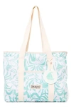Business & Pleasure Business And Pleasure Co Volcano Beach Tote Bag In Last Mango Green Tiki
